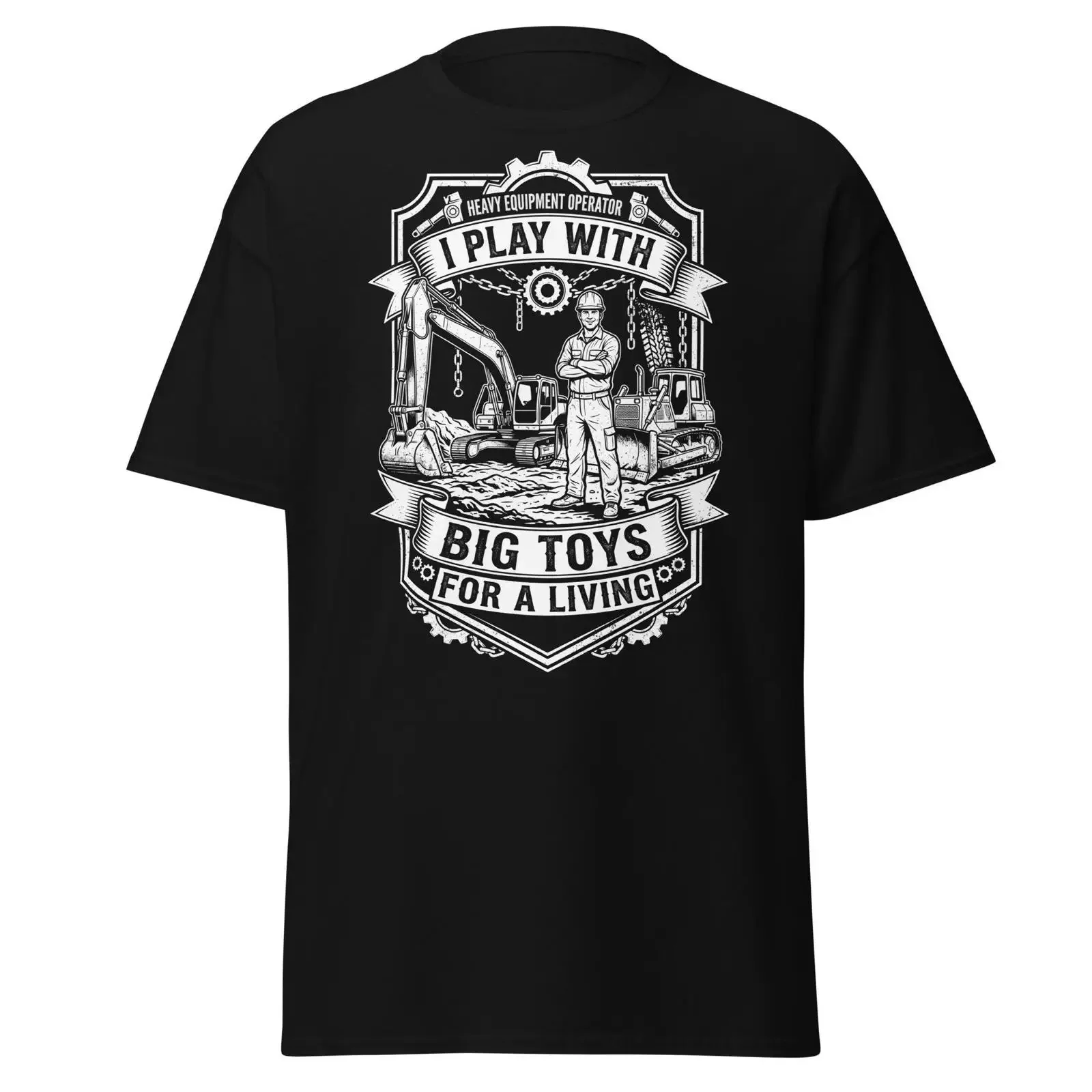Heavy Equipment Operator T Shirt Big Toys For Living Excavator Bulldozer Construction  vintage Washed designer clothes Unisex