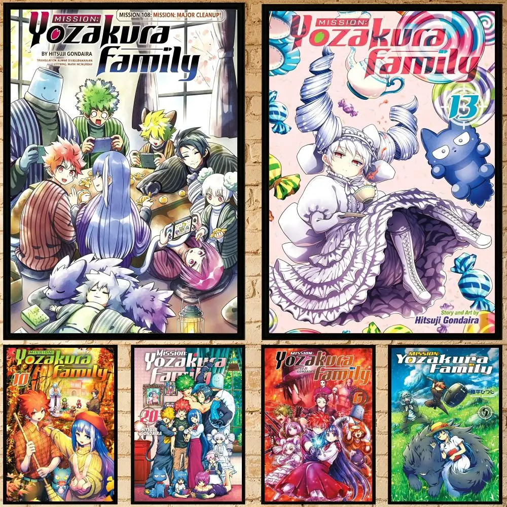 anime Mission: Yozakura Family Poster Poster HD Waterproof Self-adhesive Art Print Wall Decor for Bedroom Living Room Gift