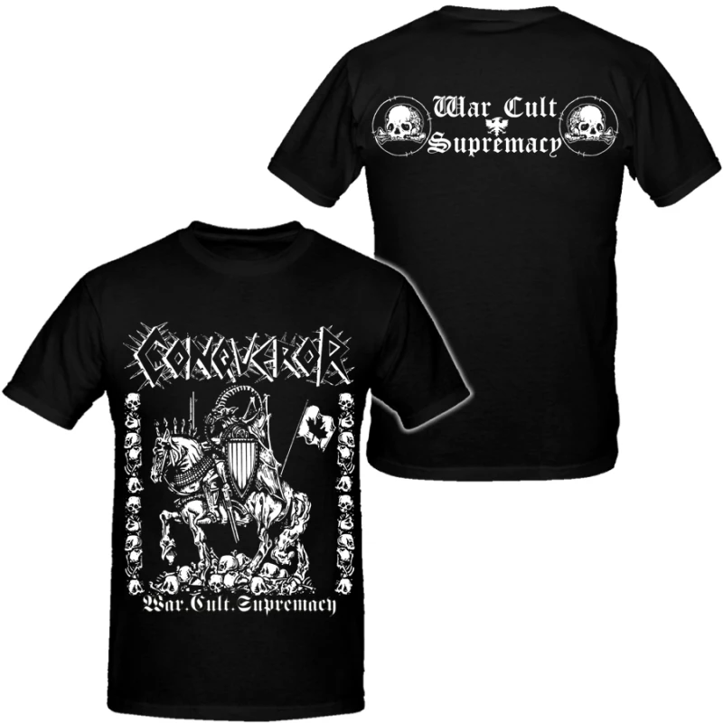 T-shirts Conqueror pour hommes, style Hip Hop Heavy Metal, en coton, unisexe, à manches courtes, pour l'été, de marque, vintage