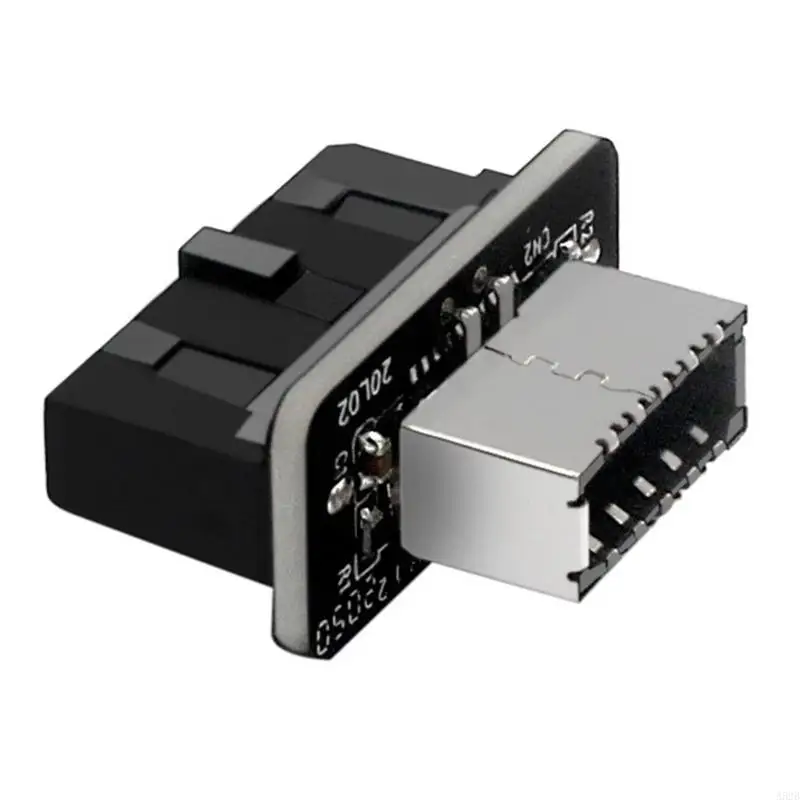 A52B USB Type-E Female to 19-Pin Male Adapter for Internal Motherboard Connection Vertical Header Splitter for Type C