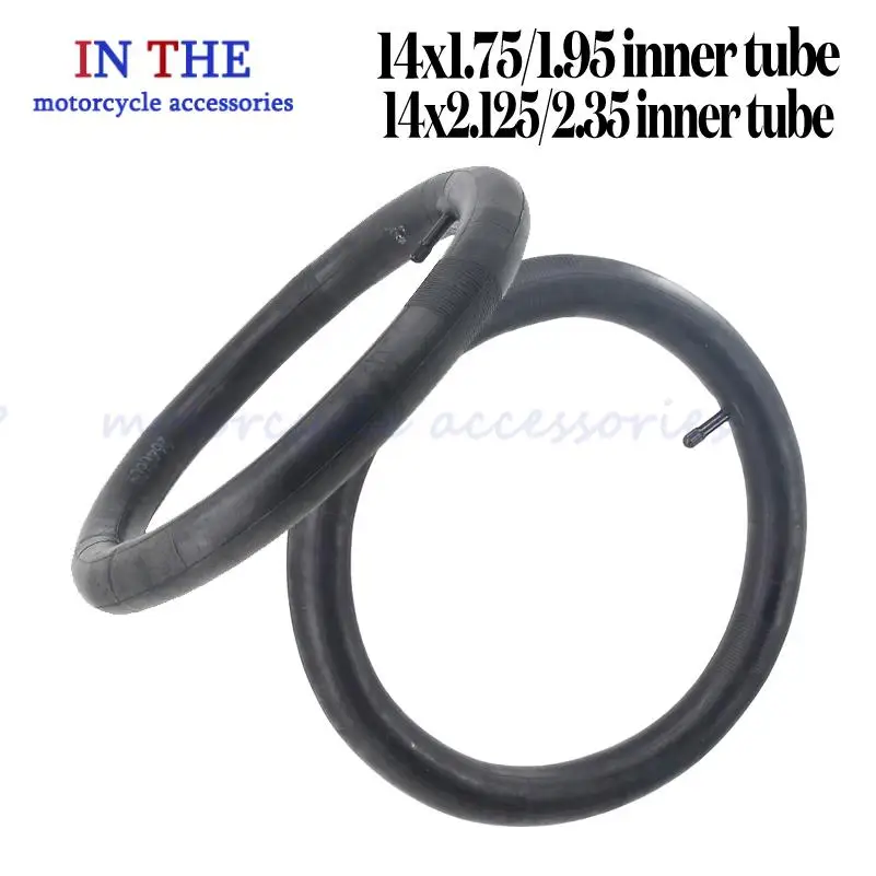 14x2.125/2.35 14x1.75/1.95 Inner Tube Straight Rod, Suitable for Tire Electric Bicycle Parts Accessories