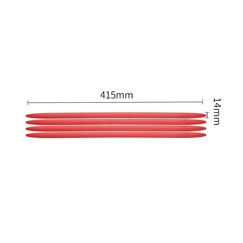 4PCS Car Door Edge Bumper Strips Carbon Fibre Stripe Extended Body Scratch Strips Universal Decorative Protective Stickers 42cm