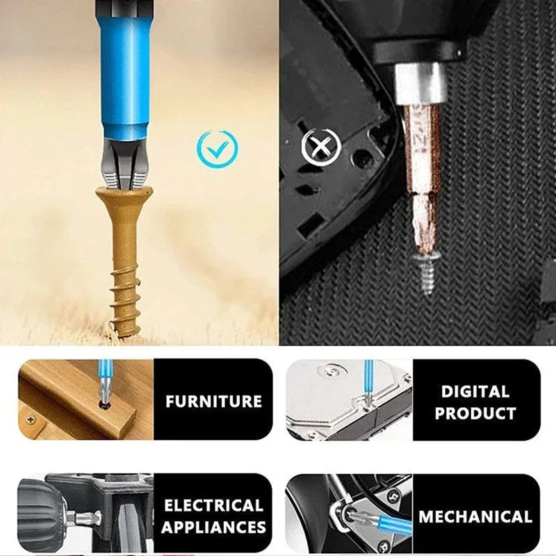 Anti Non-slip Magnetic Screwdriver Bit 9255 Alloy Steel Screwdriver Bits Hand Tools Electric Hex Shank PH1/PH2/PH3/PZ1/PZ2/PZ3