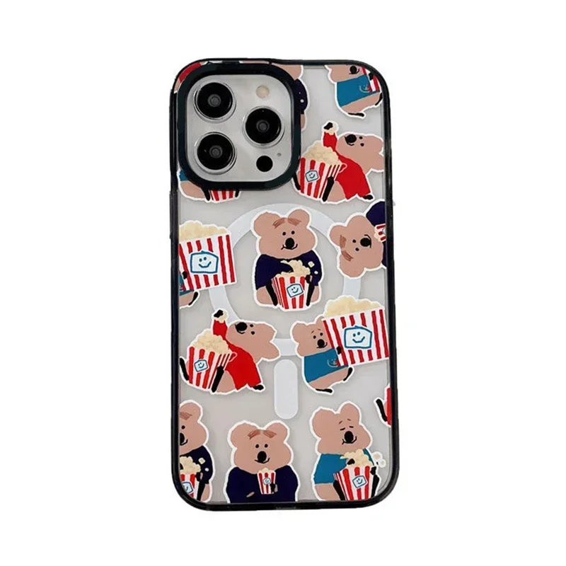 

Magnetic Acrylic Popcorn Phone Case Cover for iPhone 11 12 13 14 15 16 Pro Max Case for iPhone 16 ProMax