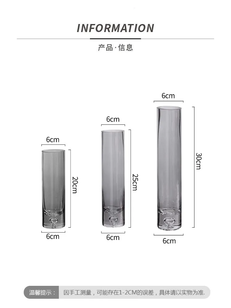 European Style Modern Simplicity Bubble Transparent Glass Small Vase Hotel Living Room Desktop Single Flower Decoration Vase