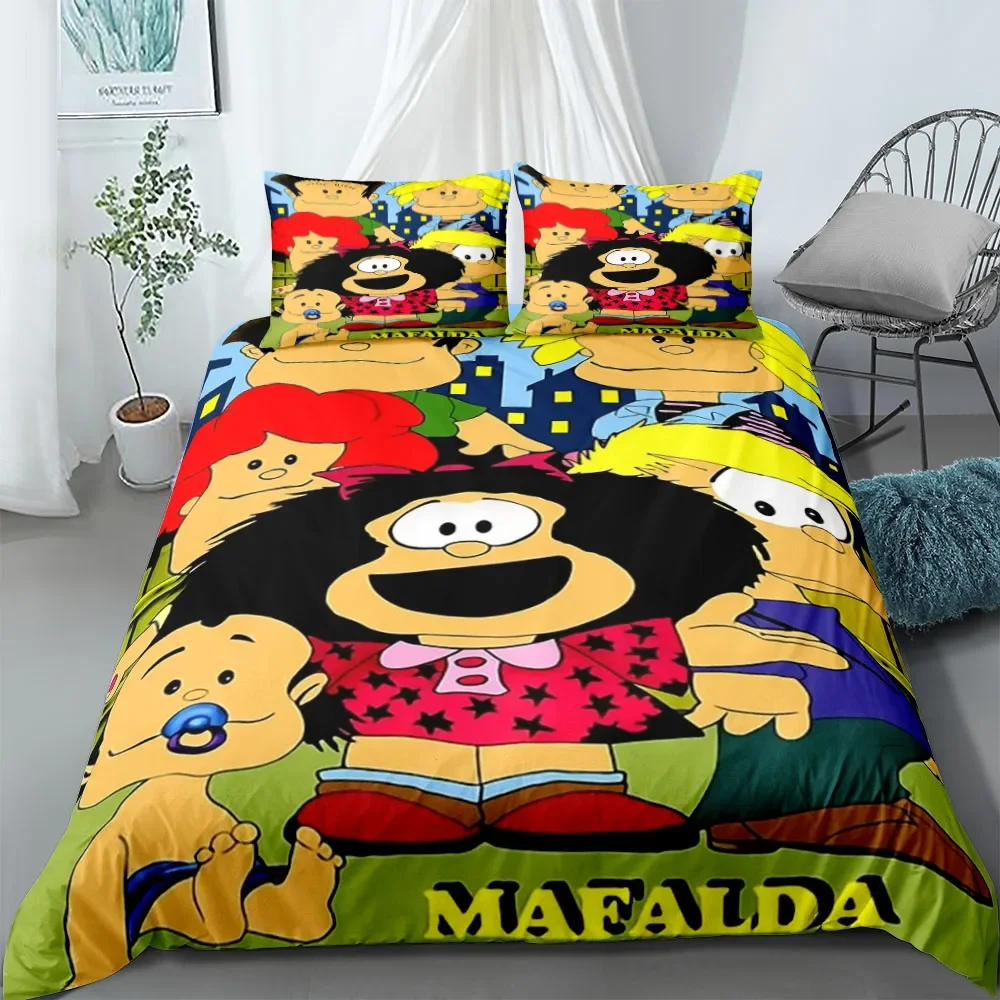 

Mafalda Family Bedding Set without sheet King Queen Double Full Twin Single Size Bed Linen Set