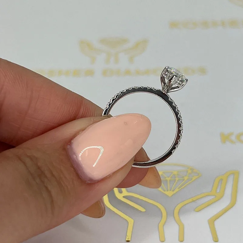 DEF VS-VVS وضوح IGI 1CT الحجر الرئيسي ماركيز قطع مختبر نمت الماس سوليتير المخفية هالة خاتم الخطوبة البلاتين 950