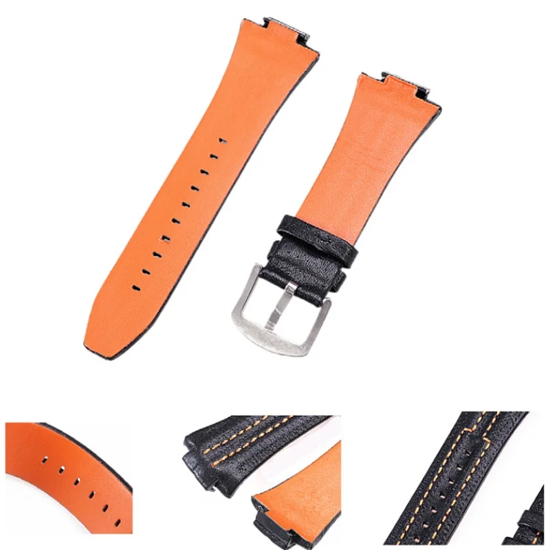 27mm Genuine Leather Watch Strap for Seiko Sportura SNL029P2 SNL021P1 SNA595P2 SNL017P1 Belt Bracelet Soft Cowhide Watch Band