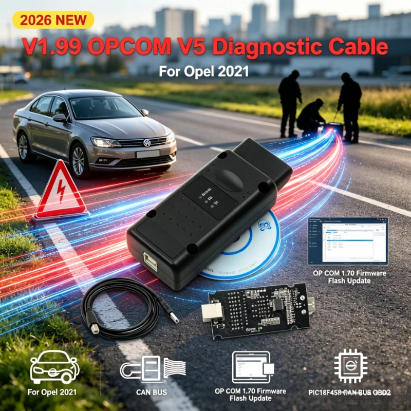 OP COM V1.99 OPCOM V5 Diagnostic Cable PIC18F458 CAN BUS OBD2 Interface For Opel Car Fault Code Reader
