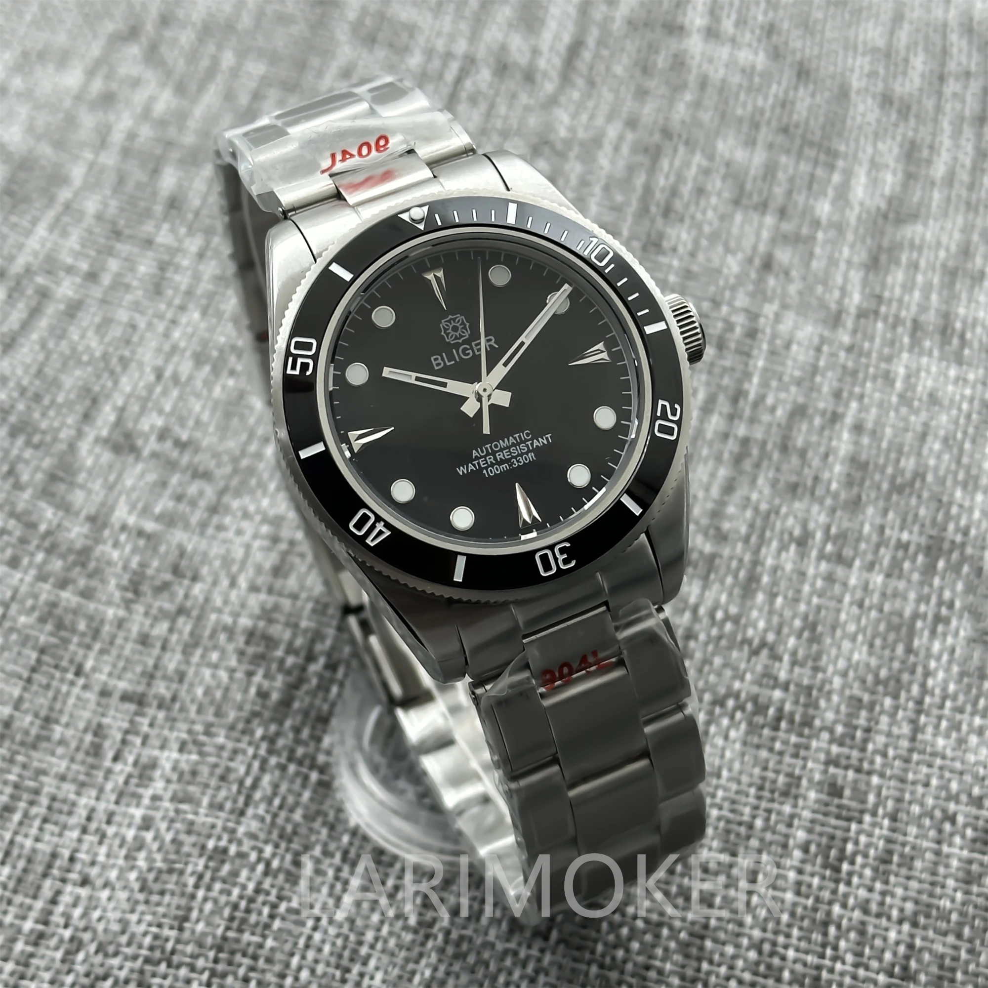 BLIGER-Reloj de pulsera de plata para hombre, pulsera de movimiento automático, resistente al agua, 10ATM, NH35, PT5000, 39mm