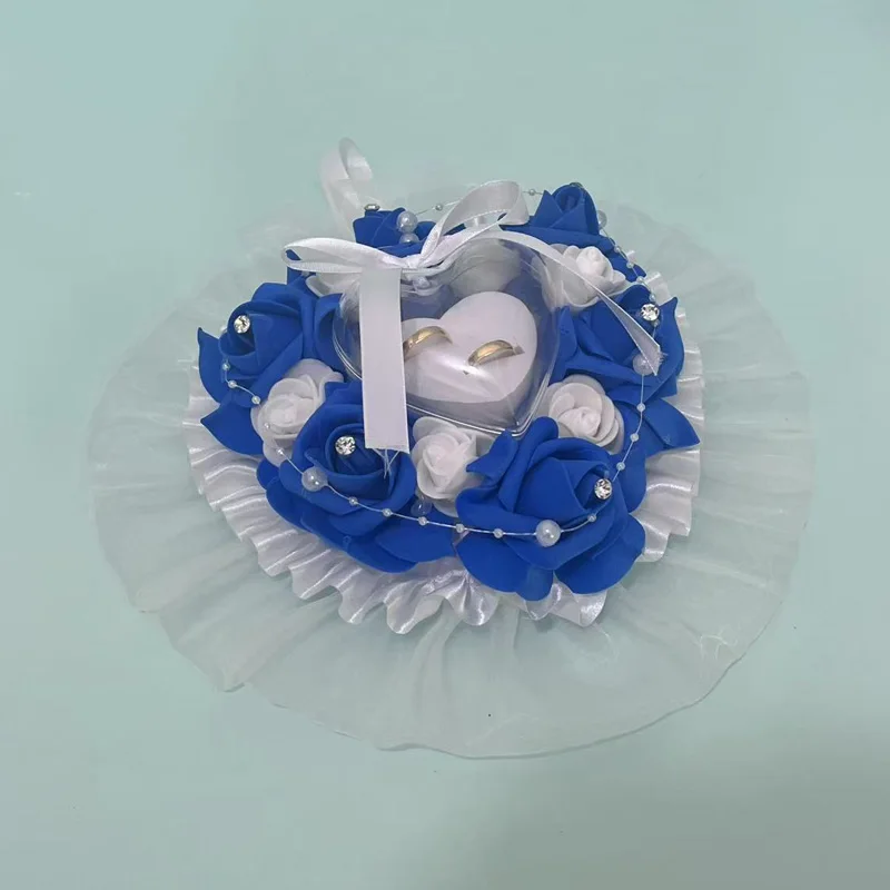 Vintage-Inspired Wedding Ring Pillow –  Floral Motifs, Perfect for Classic or Outdoor Weddings image 3