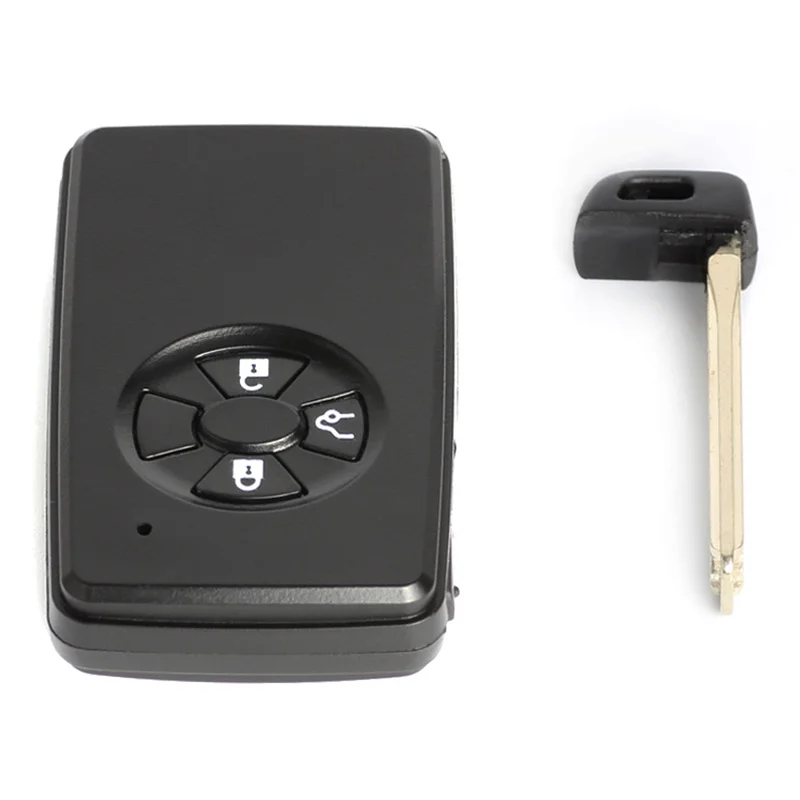 KEYECU for Toyota Rav4 Prius Corolla Yaris Allion Smart Card Remote Car Key Shell Case Fob 2/3/4 Button With Uncut Blade Black