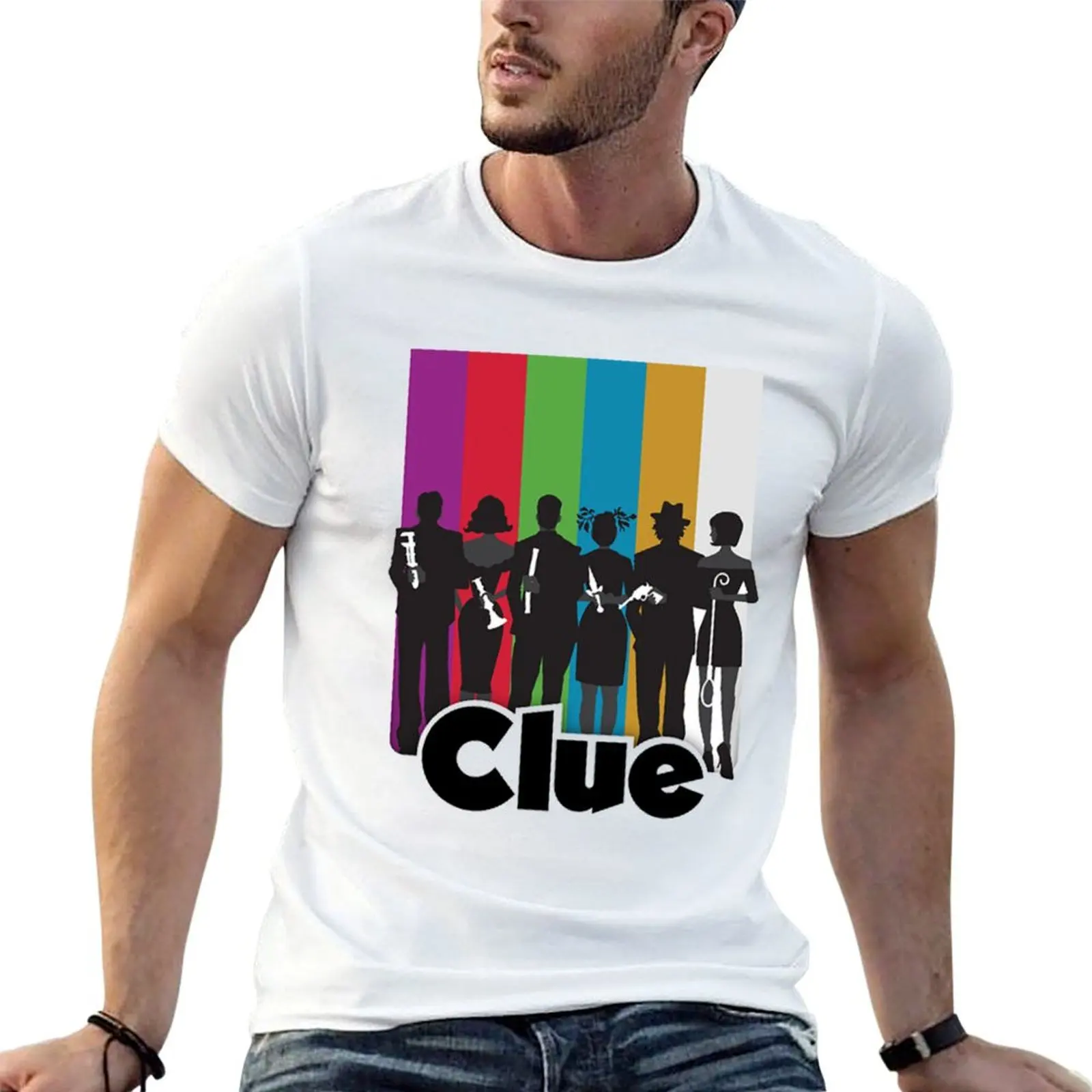 T-shirt Clue Film pour homme, t-shirts pour hommes, t-shirt homme en coton, t-shirt homme de luxe
