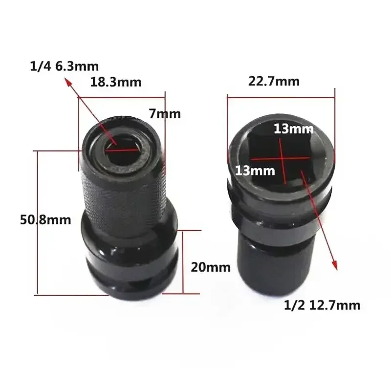 Imagem -05 - Telescópica Chave Elétrica Cabeça Conversão Hex Shank Ratchet Converter Impact Sleeve Adapter Praça de 4