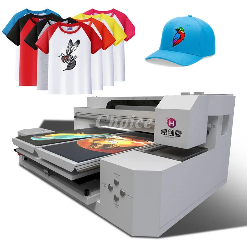 China Factory Direct To Print On Garment A2 6060 Two Heads Fast DIY Digital Direct DTG Printer For Any Color T shirt Printer