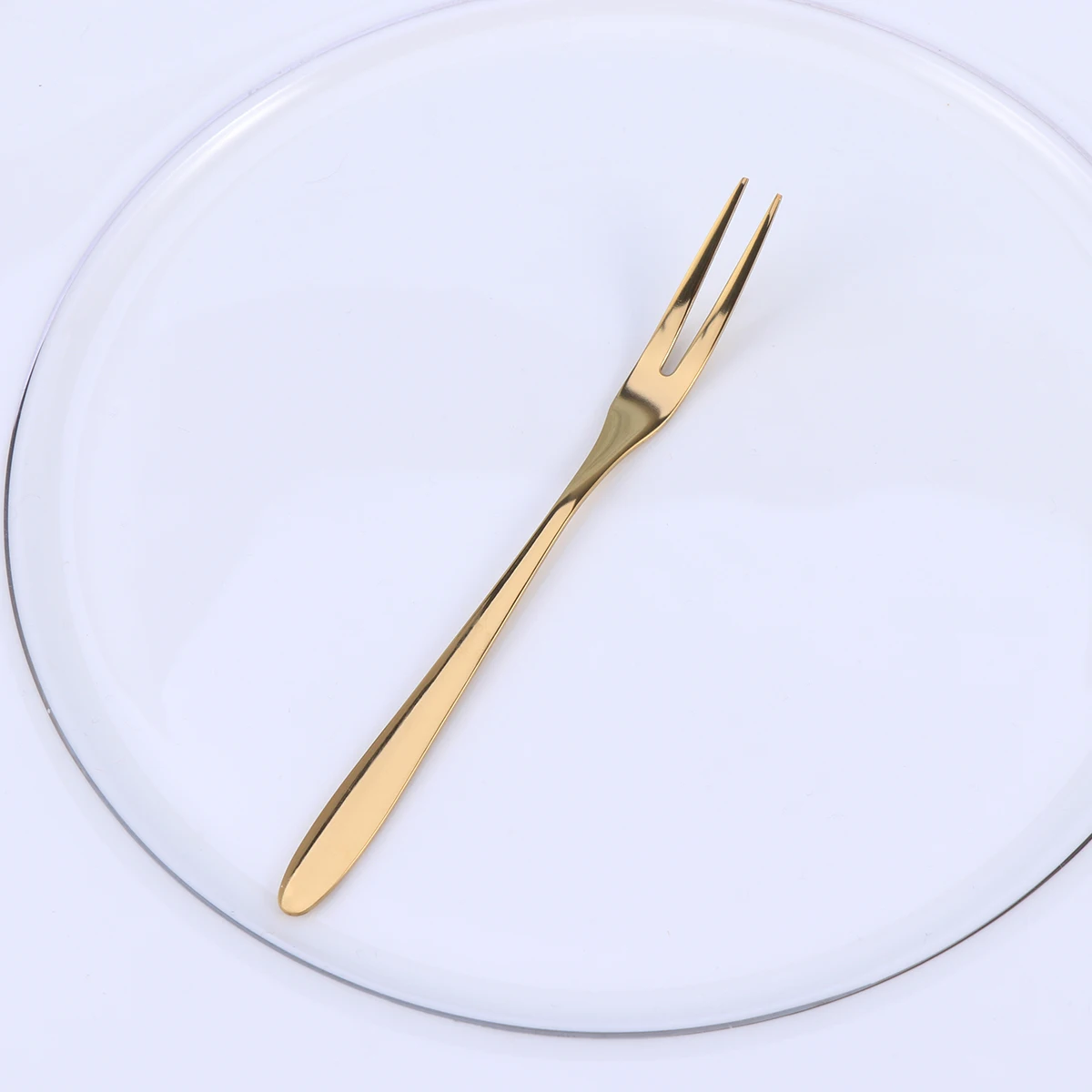 

Stainless Steel Fruit Forks Dessert Forks Long Handle Rose Gold Lightweight For Camping Travel Picnic