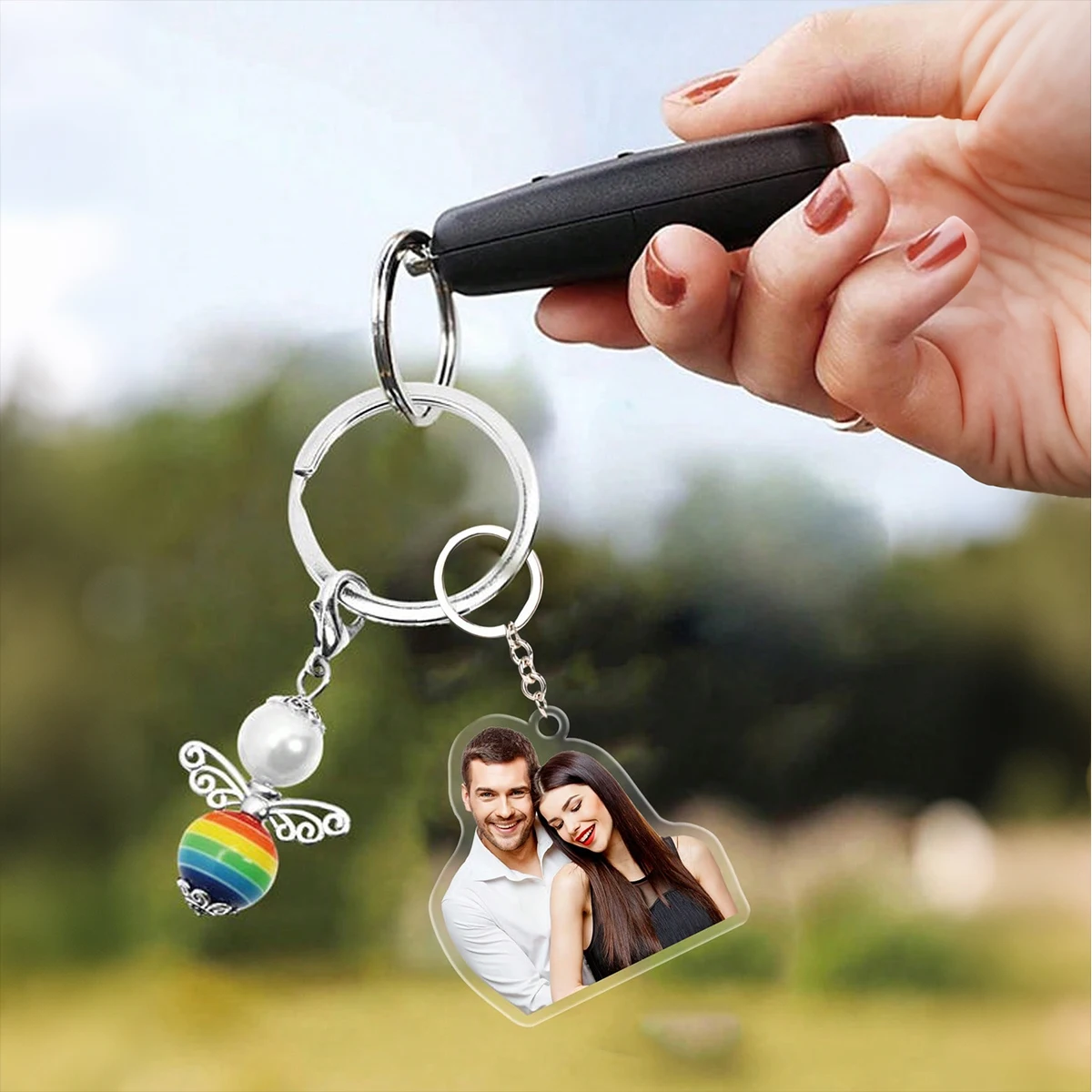 Custom Color Photo Acrylic Keychain, Keep Your Favorite Photos By Your Side. image 6