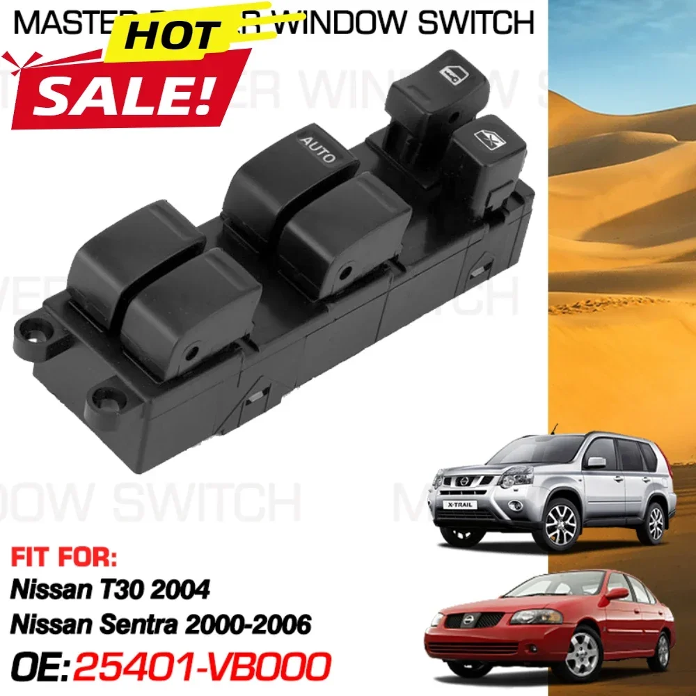 Master Car Window Lifter Control Switch 25401-VB000 15 Pins For Nissan T30 Sentra 2000-2006 25401-4M501 25401-6Z500 25401-5M000