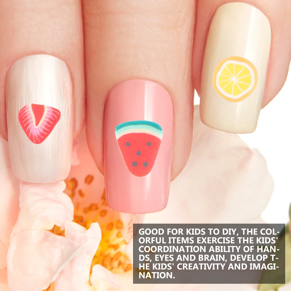 2000 stuks klei fruit slice nail art decoraties watermeloen aardbei citroen ananas voor manicure gezicht make-up accessoires