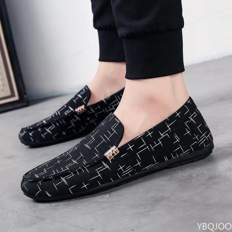 Rutschfeste Herren-Loafer, atmungsaktive Fahrschuhe, lässige Schuhe in Übergröße, Wanderschuhe aus Segeltuch, flache rutschfeste Mokassins, Hausschuhe, Zapatos