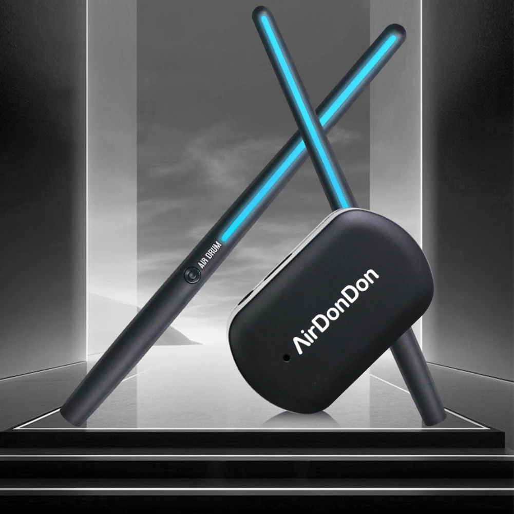 Portable Air Drum Set Air Electronic Drum Sticks Bluetooth-Compatible Virtual Drum Sticks Electronic Drum Set for Kids Adults