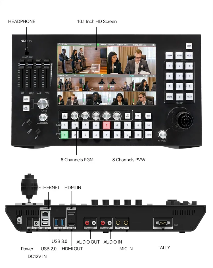 New Broadcast/live streaming plug&play atem video conference camera controls ptz keyboard controller 8ch hdm i switcher