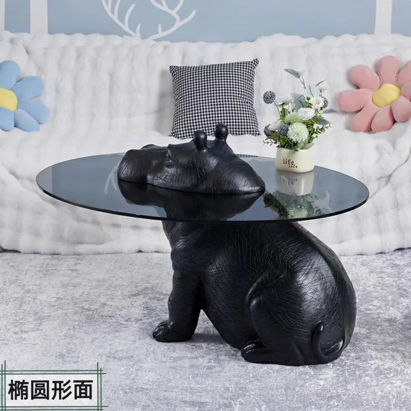 Coffee table Italian minimalist living room household tempered glass small coffee table