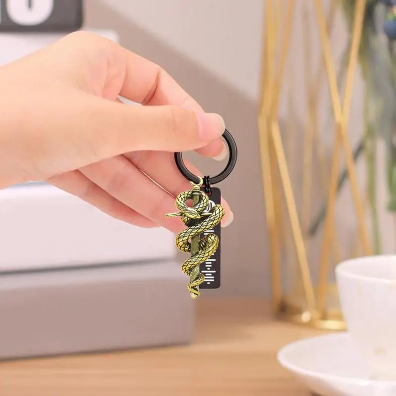 Snake Dangle Charm Snake Year Pendant Brass Snake Car Keychain Unique Snake Pendant Trinket Beautiful For Keychains Making