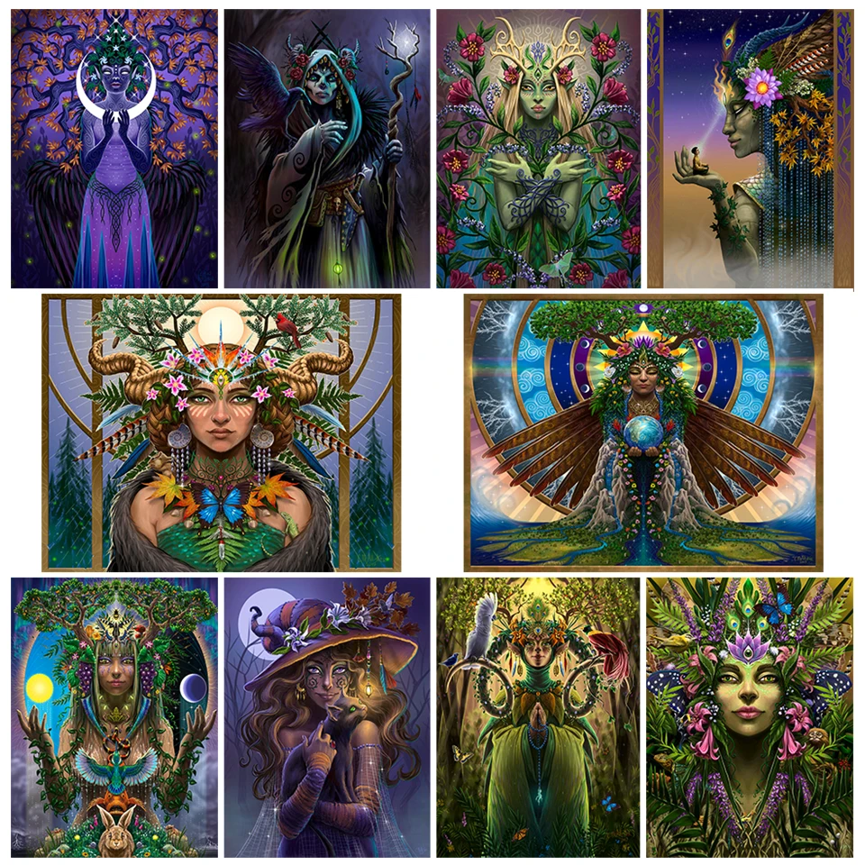 DIY 5D Diamond Painting Gaia Mother Earth Sacred System Full Diamond Embroidery Mosaic Art Rhinestones Pictures Home Decoration