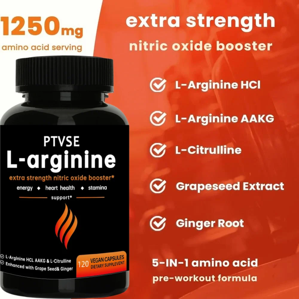 Men\'s L Arginine Capsules Nitric Oxide Supplement Endurance Performance for Workouts Muscle Growth Mercury for Adult