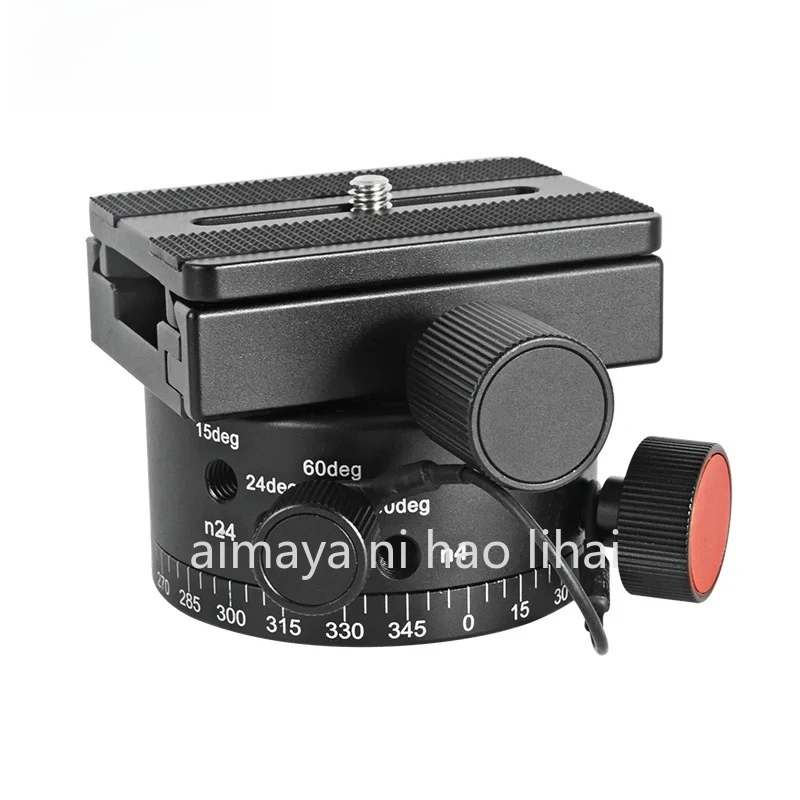 lep02三脚ヘッドノード調整パノラマヘッド、クイックリリースプレート付き360度回転ブラインドスポット撮影アダプター（デジタル一眼レフカメラ用）