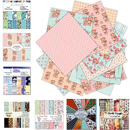 로즈 스크랩북 배경 종이, DIY 사진 앨범 스크랩북 정크 저널용, 6 인치 패턴 종이 재료, 12 장 용수철 