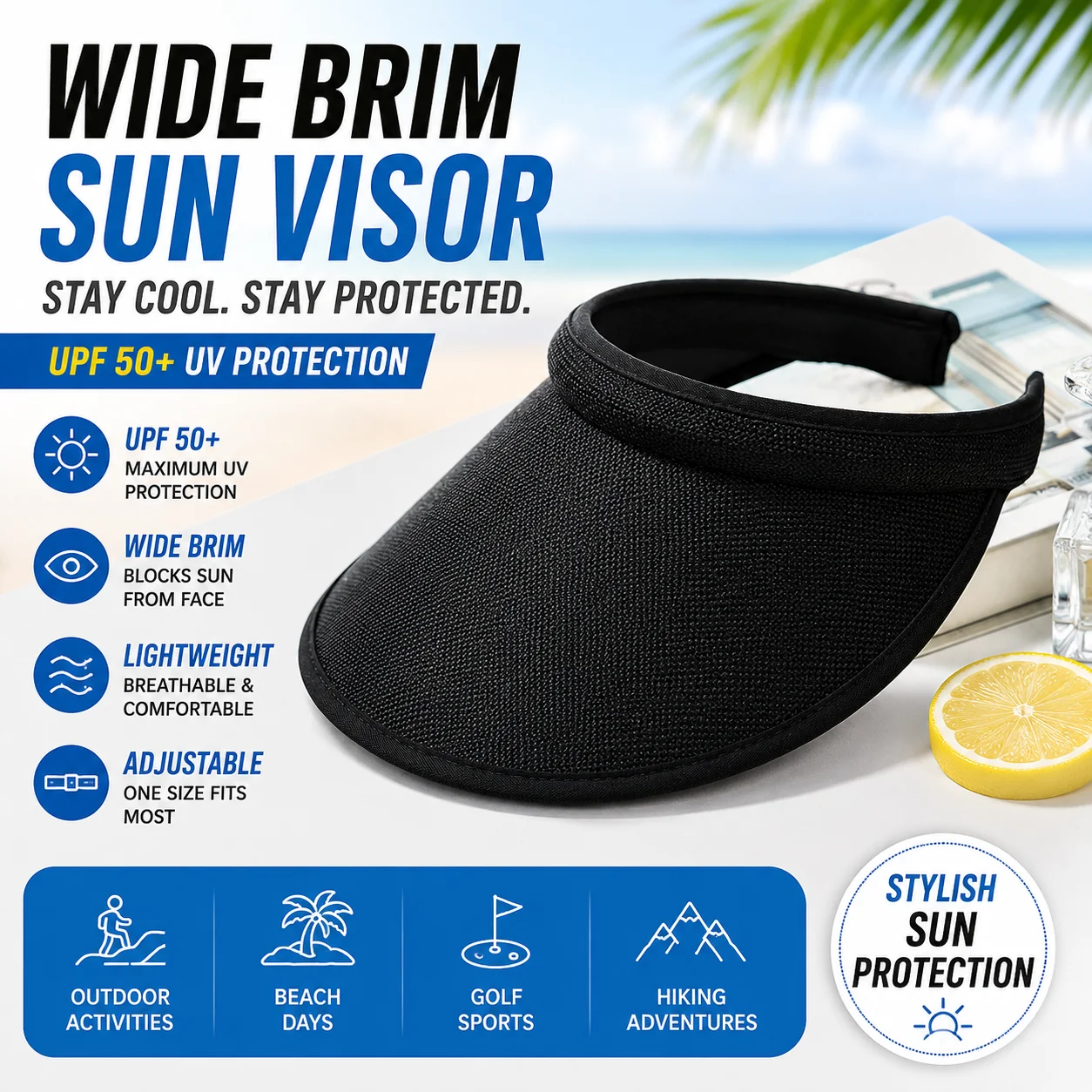 Fashion Versatile Simple Men's Empty Top Hat Women's Outdoor Sunscreen Large Brimmed Sun Cap Outdoor Hiking And Running Hats