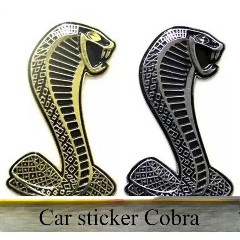 Cool Metal Snake Cobra Car Front Grille Emblem Side Fender Badge Rear Trunk Car Stickers Auto logo Styling Accessories