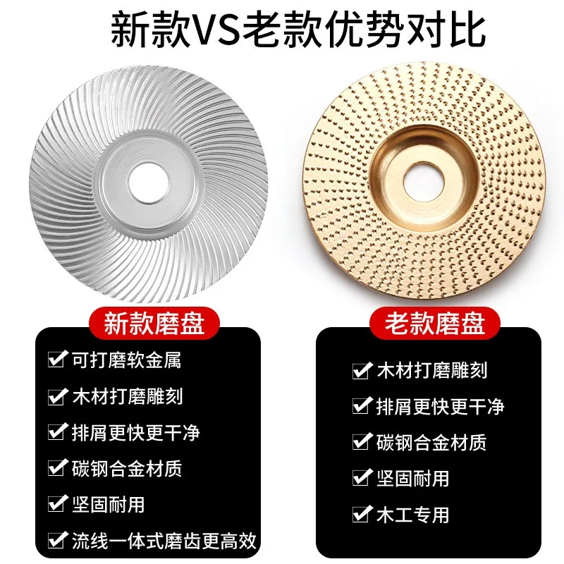 Angle Grinder Grinding Wheel, Woodworking Milling Cutter Abrasive Disc, Multifunctional Wood Polishing Grinding Tool