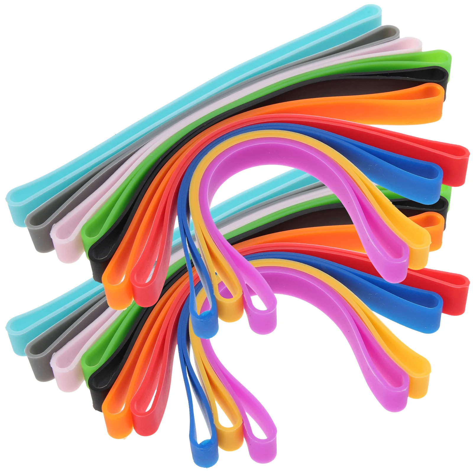 20 Pcs Flexible Bands Colorful Silicone Office Supplies Cassette Bulk for Fix Colored