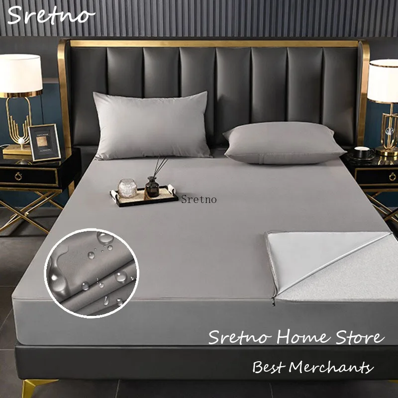sretno-housse-de-matelas-impermeable-entierement-enveloppante-a-6-cotes-avec-2-taies-d'oreiller-protege-matelas-zippe-housse-de-lit-taille-queen