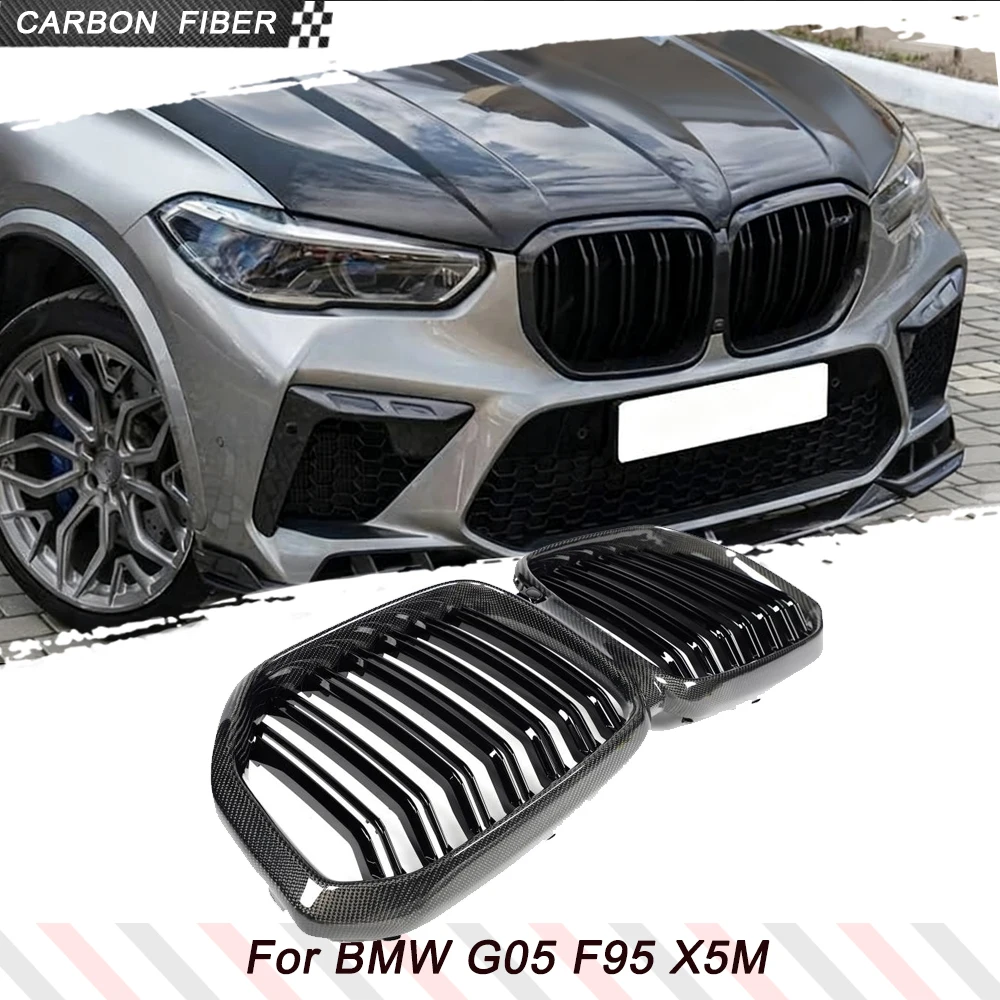 

Carbon Fiber Car Front Bumper Center Grille Grill Cover for BMW G05 F95 X5M 2019-2022 Car Racing Front Grille Body Kits Spoiler