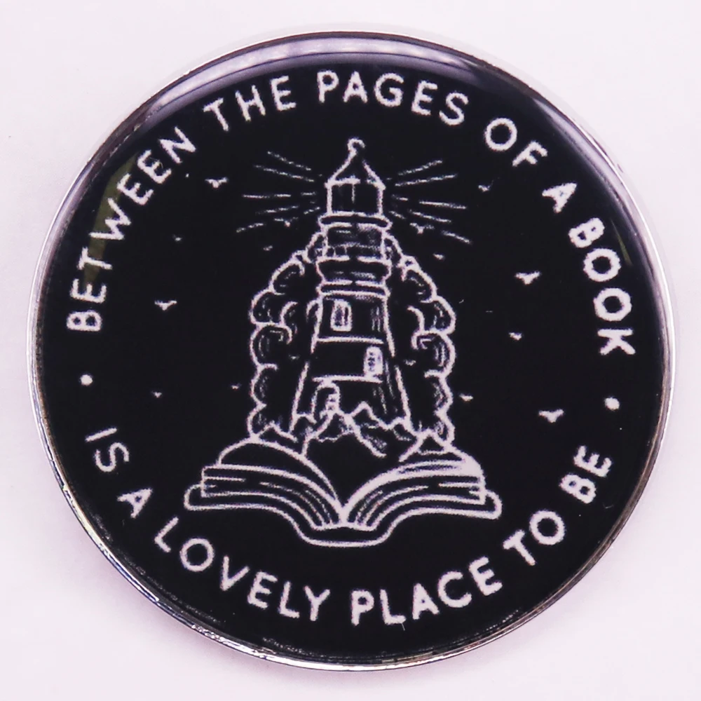 between the pages of a book is a lovely place to be Lighthouse Badge