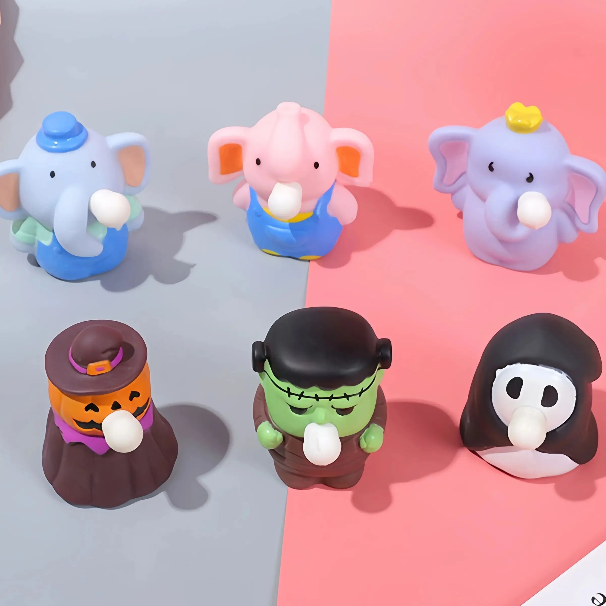 안티 스트레스 장난감 코끼리, 할로윈 장난감, TPR 소프트 클레이, 안티 스트레스 재미있는 디컴프레션 어린이 및 성인 선물 소품