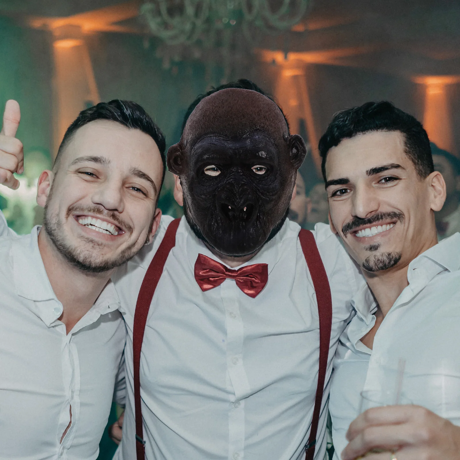 

Monkey Mask Half Face Animal Costume For Halloween Party Festival Cosplay Masquerade Accessory Decorations