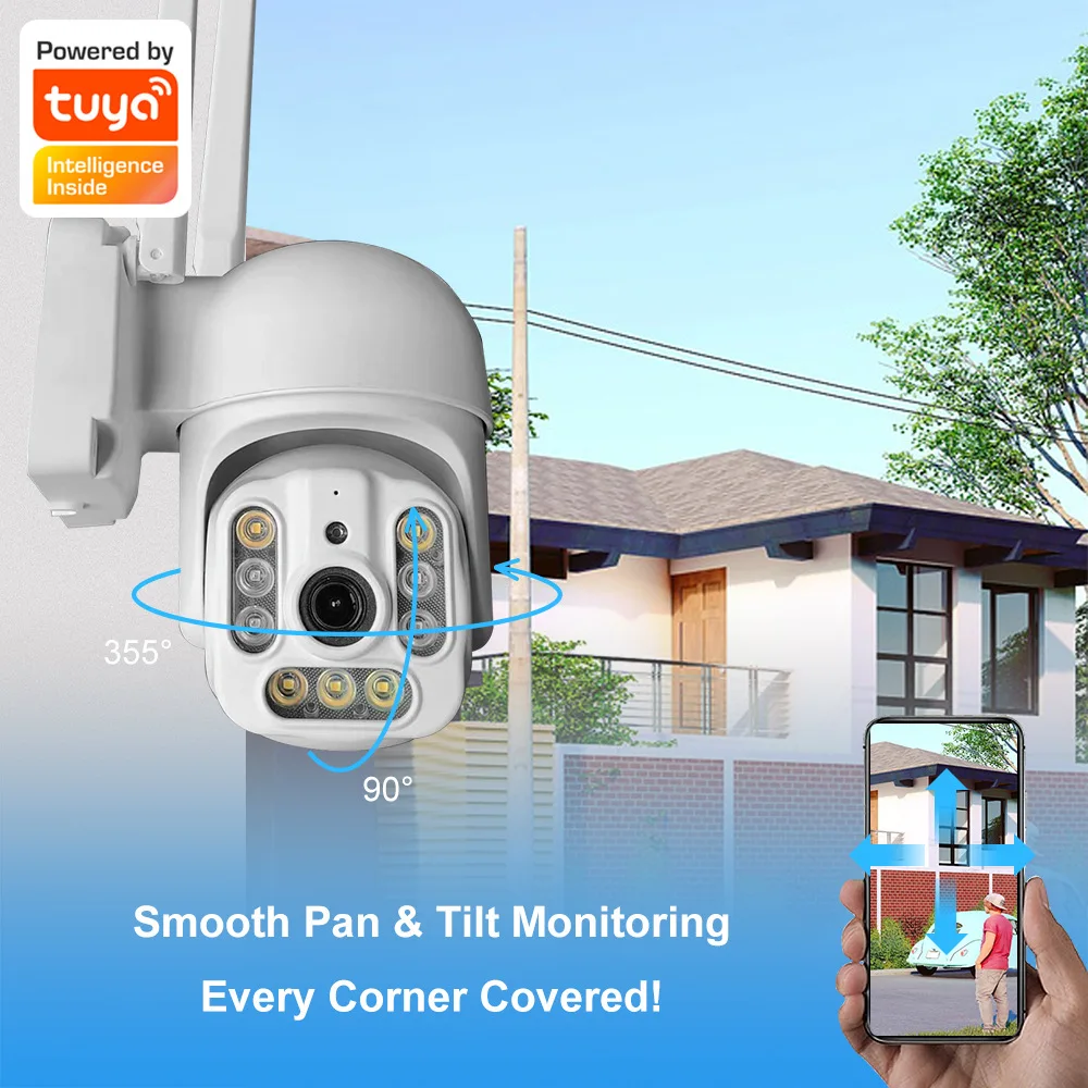 

2MP 1080P Tuya APP DC/E27 Full Color Wireless PTZ IP Dome Camera AI Humanoid Detection Home Security CCTV Baby Monitor