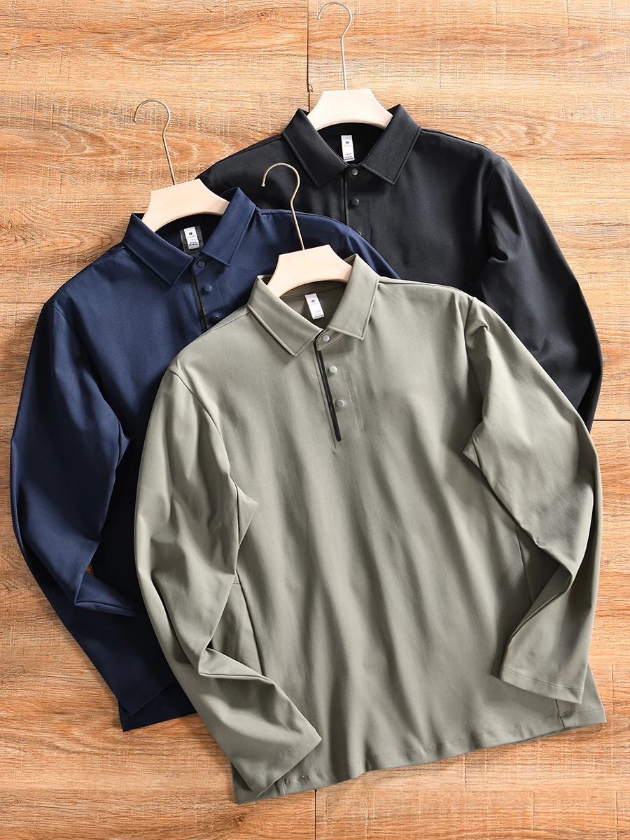 Men's Long Sleeve  Shirt 3D Tailoring Breathable Moisture Wicking Stand Collar Outdoor Sports Fashion Autumn Winter