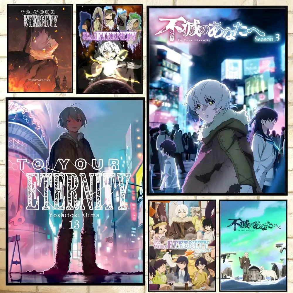 Beliebtes Anime-Poster „To Your Eternity“, vielseitige, wasserfeste HD-Wandkunst, selbstklebende Dekoration für jeden Raum, ideales Geschenk
