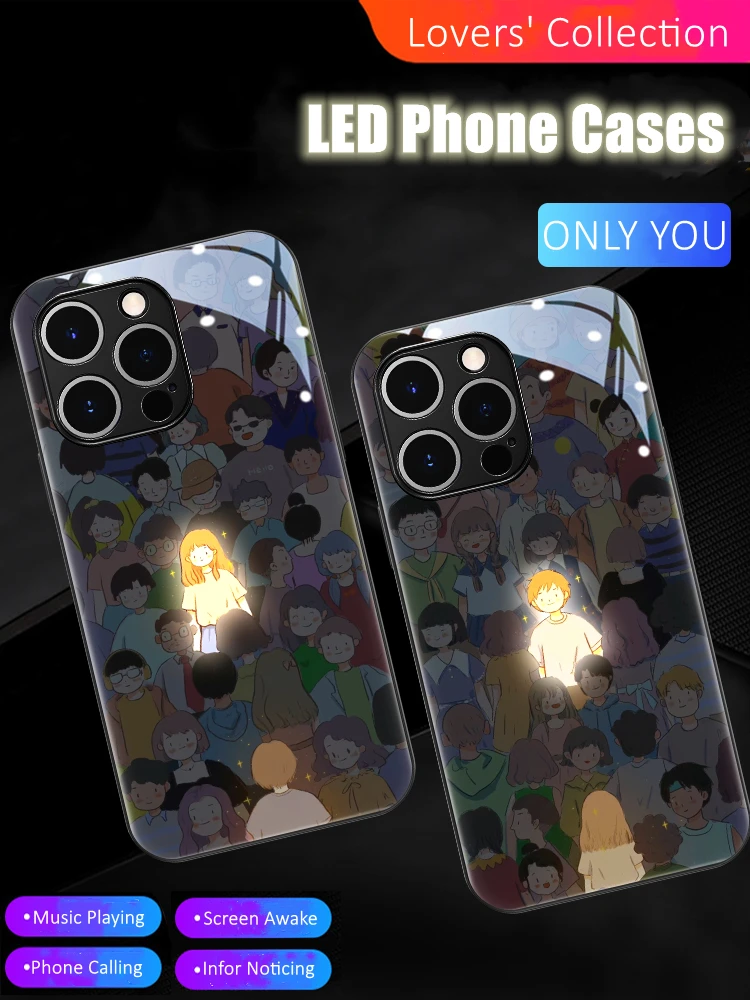 

Only You Glowing Couples Lovers Valentine's Day Gift Luminous Phone Case for iPhone 11 12 13 14 15 X Xs Xr Mini Pro Max Plus