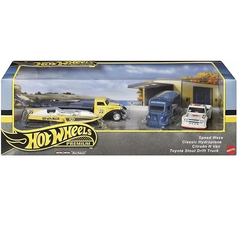 السفينة الآن Hot Wheels Premium Box Collector Display 2025 Set 4-Pack Nissan Datsun Advan Supra مقياس 1:64 نموذج سيارات جديدة في المخزون