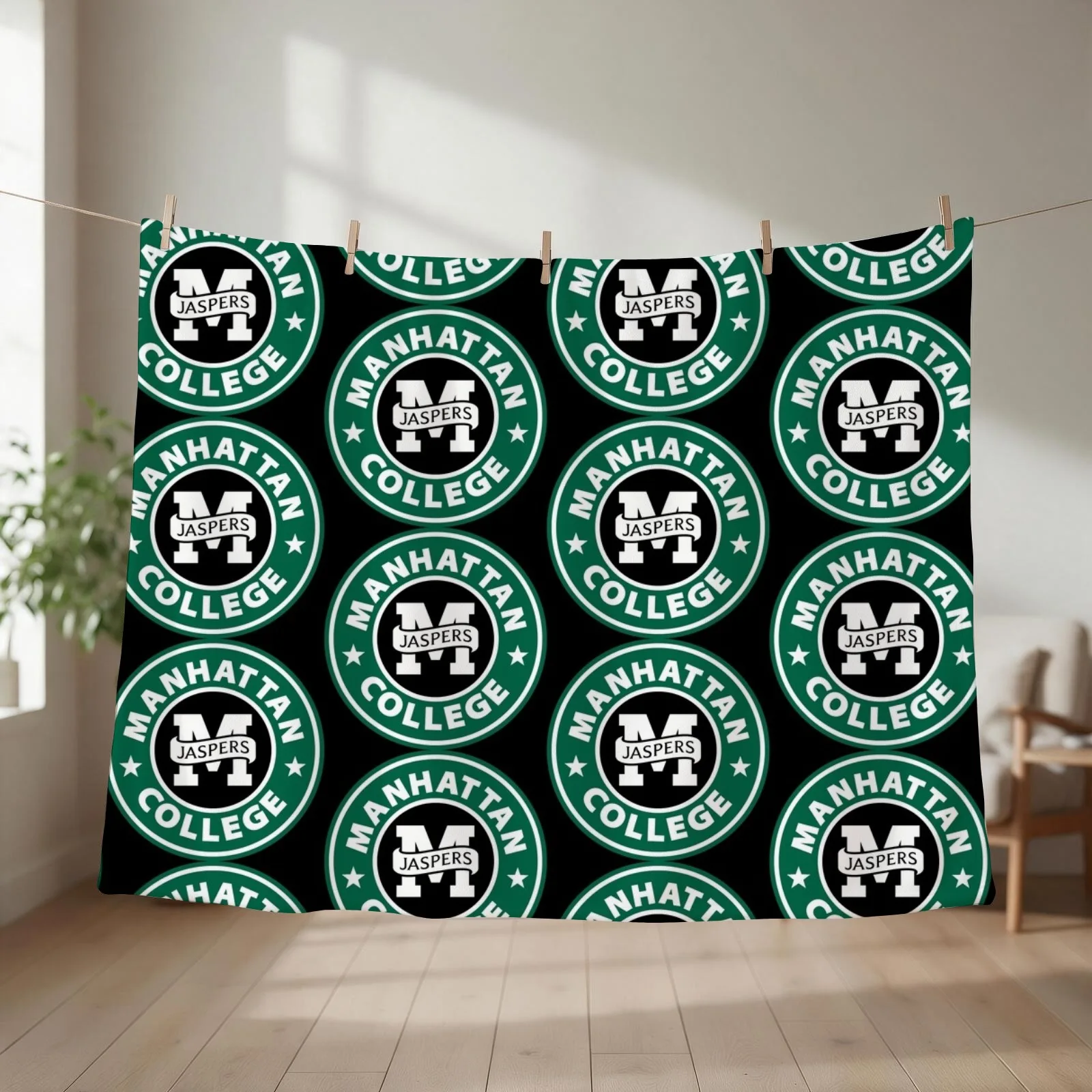 Manhattan College Throw Blanket couch cozy soft plush fuzzy picnic outdoor blanket