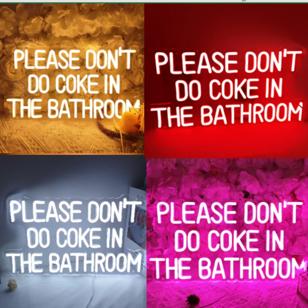 

Please Don't Do Coke In The BathRoom Neon Led Sign Wall hanging Room Decor Neon Lights USB Bar Restaurant Party Decoration Signs