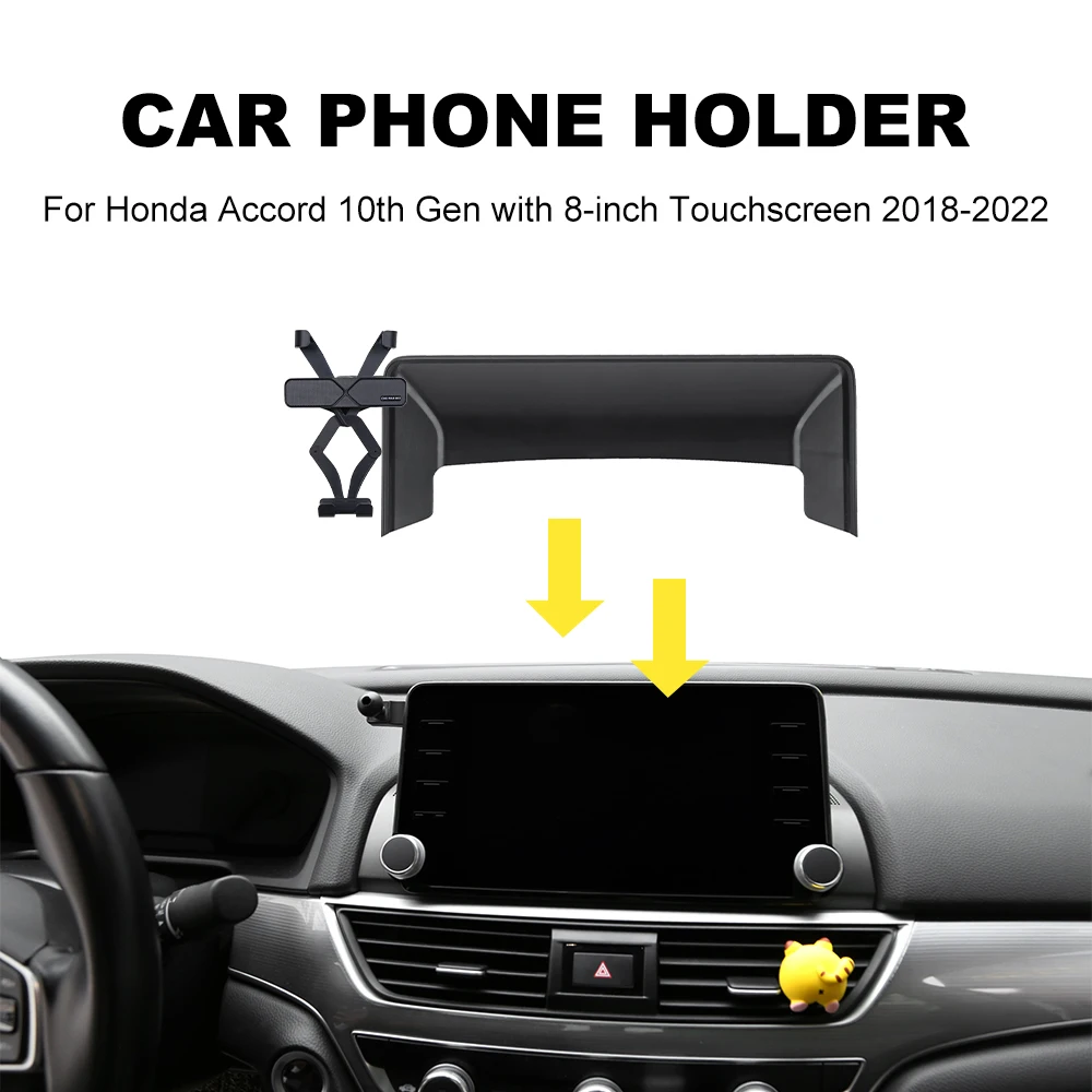 Anti-Shake Navigation Screen Phone Holder Mount-360 Degree Rotation Phone Stand for 2018-2022 Honda Accord 10th Gen with 8-inch