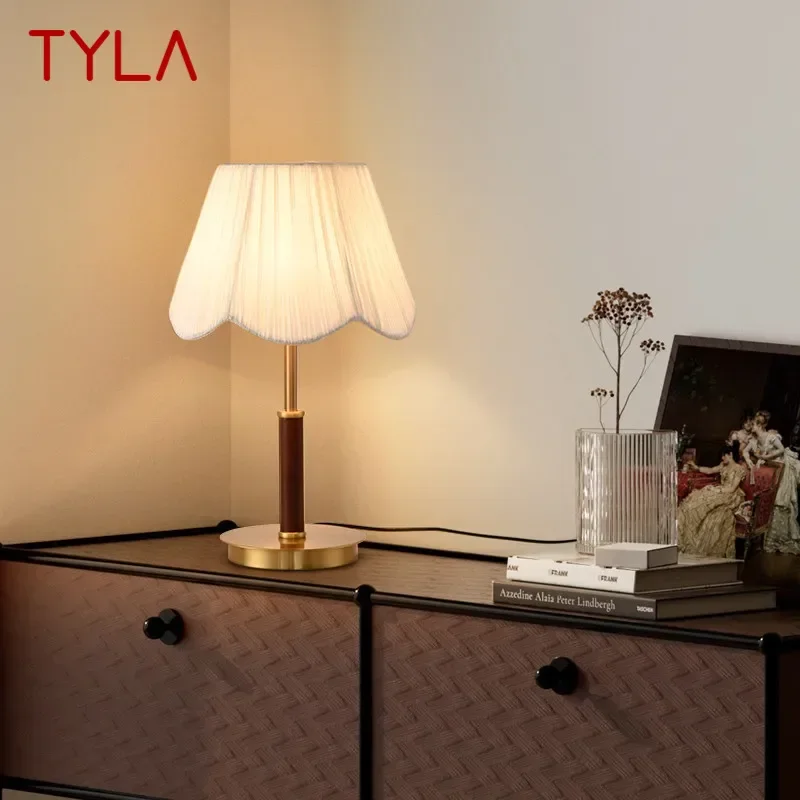 TYLA Contemporary Creativity Table Lamp American Retro Art Living Room Study Villa Hotel Bedroom LED Bedside Desk Light